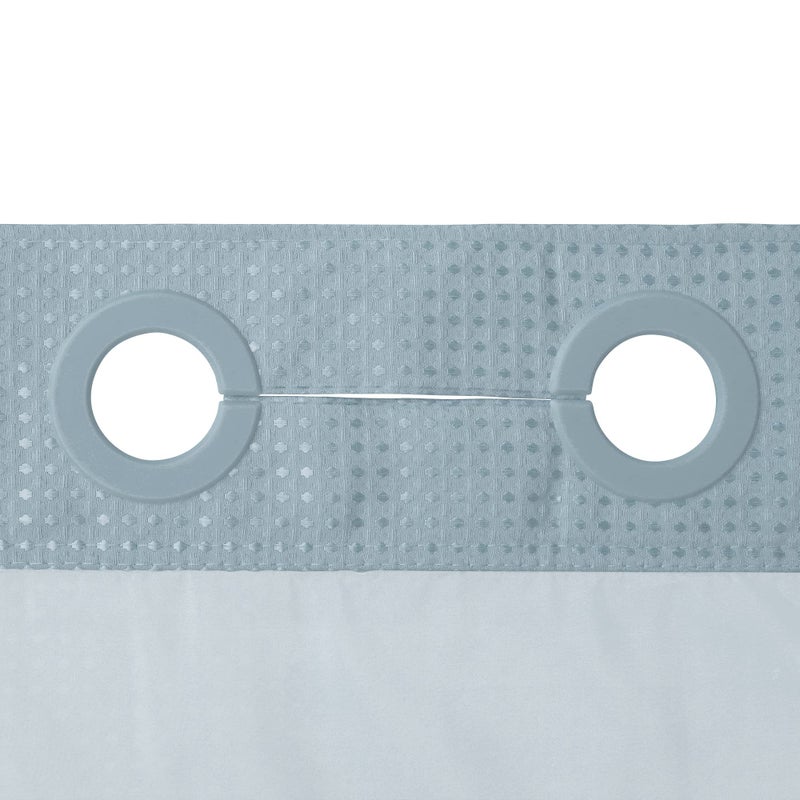 River Dream Heavyweight No Hooks Required Dotted Waffle Weave Shower Curtain with Snap in Liner -Stall 54W x 80H,Hotel Grade,Spa Like Bath Curtain,Blue - Image 5